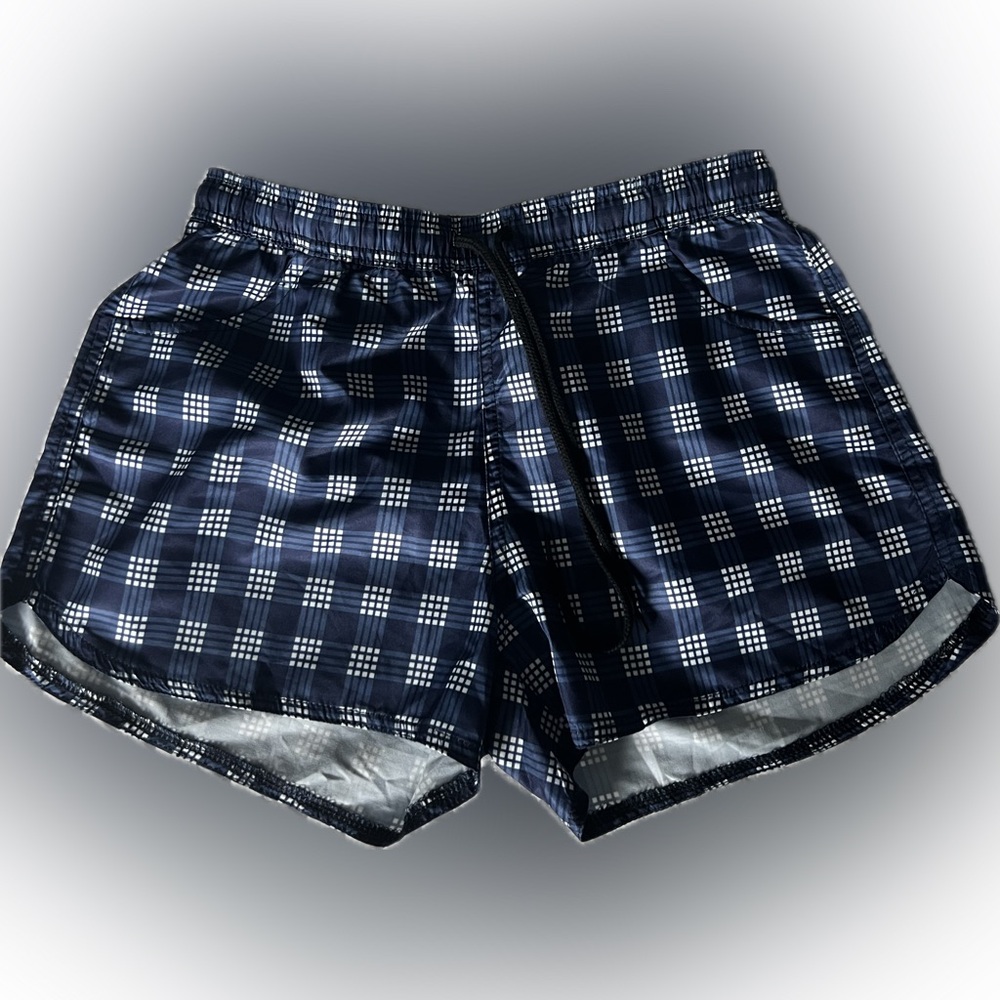 Women’s Navy Checkered Shorts